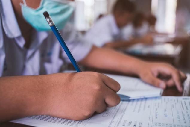 Students wear masks during testing which can contribute to already high test-anxiety.