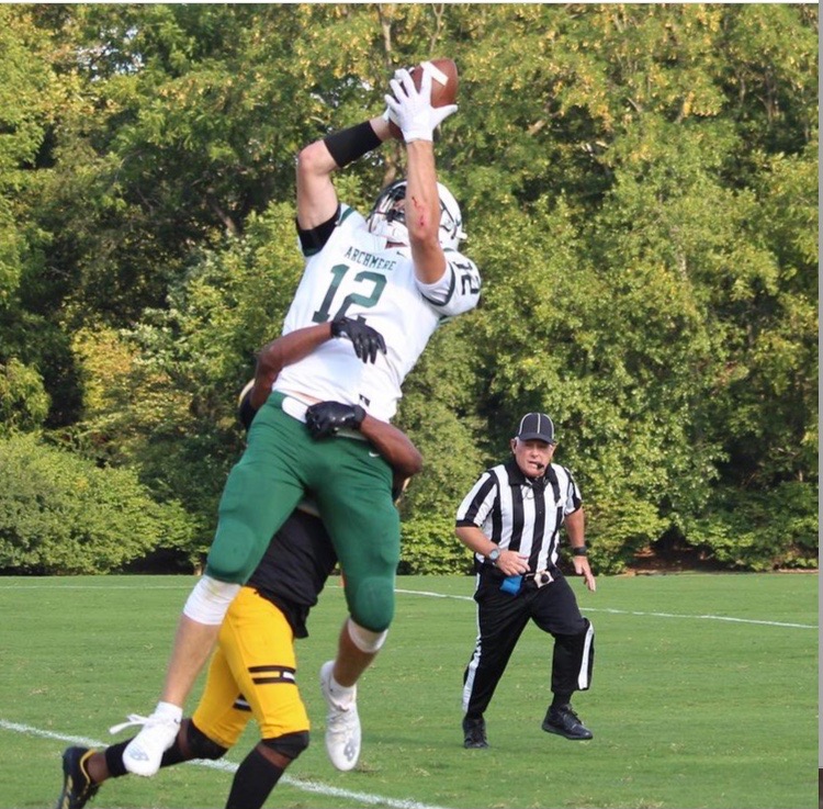Conor Udovich #12 catching his second touchdown pass of the game to increase the Auks lead.