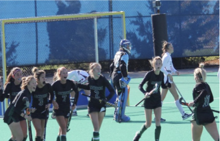 The Auks field hockey team celebrates at the State Championship. Photo Credit: Jim Graham Photography via the Auks Field Hockey Instagram
 