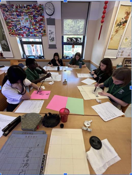 Mandarin students work diligentley